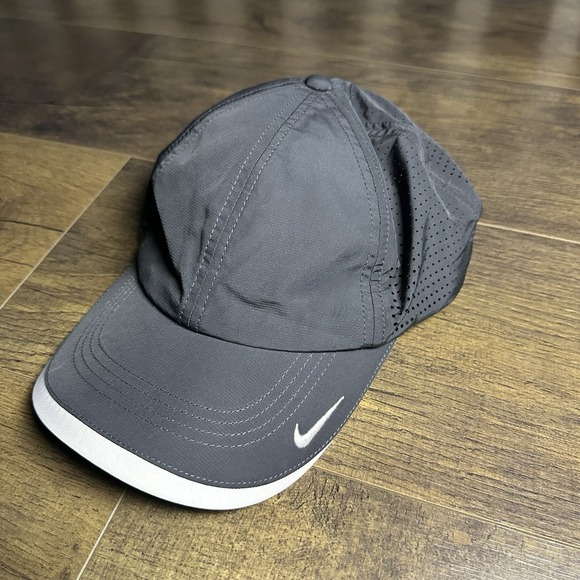 Nike Other - Nike Golf Hat Cap Strap Back Gray Grey Mesh Perforated Logo Mens KONE